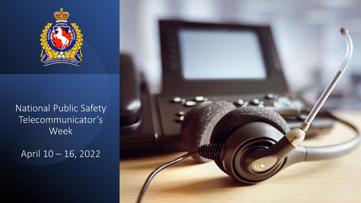 National Public Safety Telecommunicators Week 
CKPS would like to recognize and express our appreciation to our 911 dispatchers and call takers. Thank-you for all you do behind the scenes to ensure that our community members are protected and that our officers go home safely.