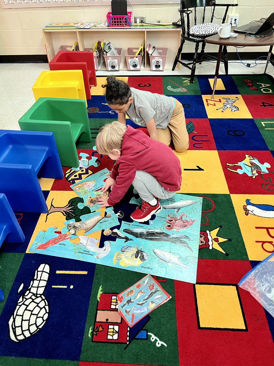 mrstaylor0's tweet photo. I love seeing my kiddos work together to achieve a goal- their goal today was to finish the puzzle! ✅ @SweetAppleES https://t.co/tNjMBvFOdQ