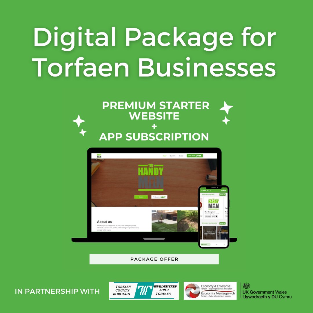 uddrservices's tweet photo. If you're a Torfaen business, you could benefit from a fully funded starter website! 🤩

For more information > https://t.co/223WyaaXeF https://t.co/ivRj8YFGM9