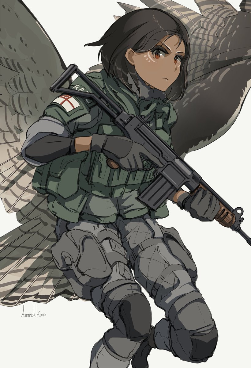 「航空銃翼兵
#Winged_Fusiliers 」|※Kome@「夜光雲のサリッサ」連載中のイラスト