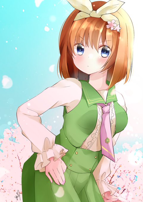 はつゆい🌸🎆さんがTwitterに投稿した中野四葉(五等分の花嫁)のイラスト。