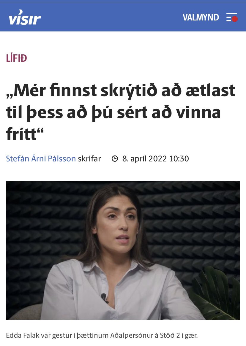 Þetta viðtal fór virkilega mikið fyrir brjóstið á mér 

Mars 2021 var fyrsti Eigin konu þátturinn - blóð, sviti og tár voru sett í þessa vinnu, frá okkur öllum ásamt framleiðslustjóranum okkar <a href="/davidgodith/">Davíð Goði</a> - áskriftir og sponsar - við Davíð höfum ekki séð krónu fyrir okkar vinnu