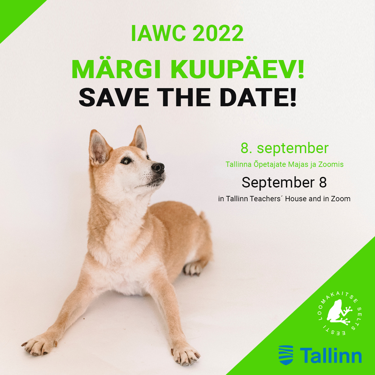 📣Rahvusvaheline loomakaitse konverents sellel aastal 8. septembril, ikka meie lemmikkohas Tallinna Õpetajate Majas. Rohkem infot peagi 👉fb.me/e/2iuOfBmh7