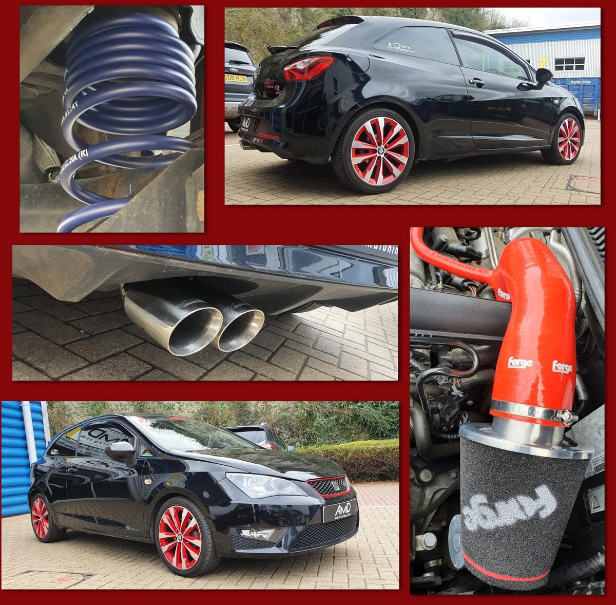 Amd_Tuning's tweet photo. Seat Ibiza FR in with us recently for some tasty upgrades which were.
@hrsprings Lowering spring kit
@ForgeMotorsport cold air induction kit.
@CobraSport Non resonated cat back exhaust system.
#AmD #AmDTuning #TeamAmD #Forge #HandR #Cobraexhausts https://t.co/xS6xBgd4G2