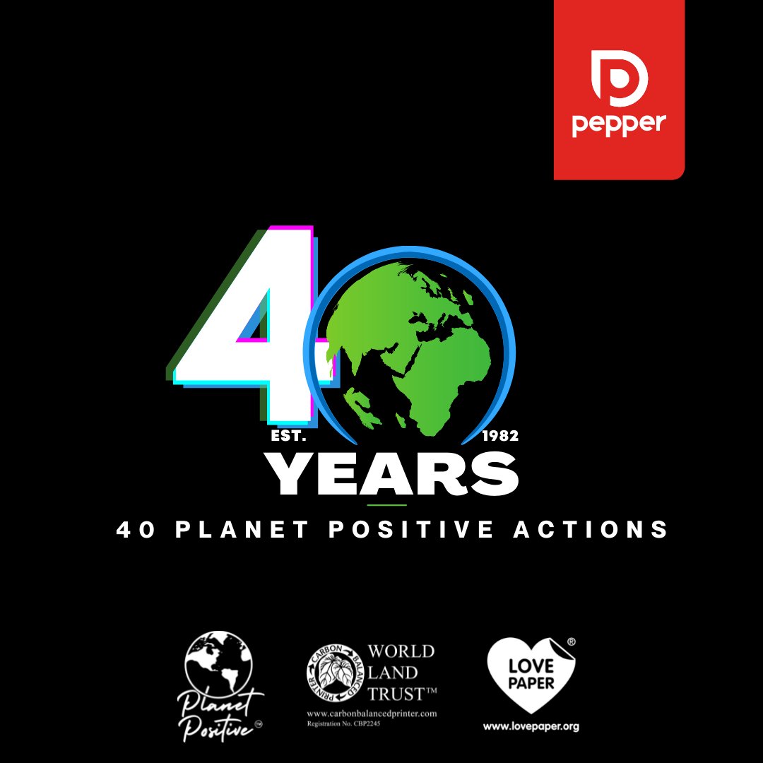 PepperComms's tweet image. We are committed to 40 planet positive actions this year in what is our 40th anniversary year. 

#40thanniversary #planetpositive #peoplefirstculture #sustainablemarketing #carbonneutral