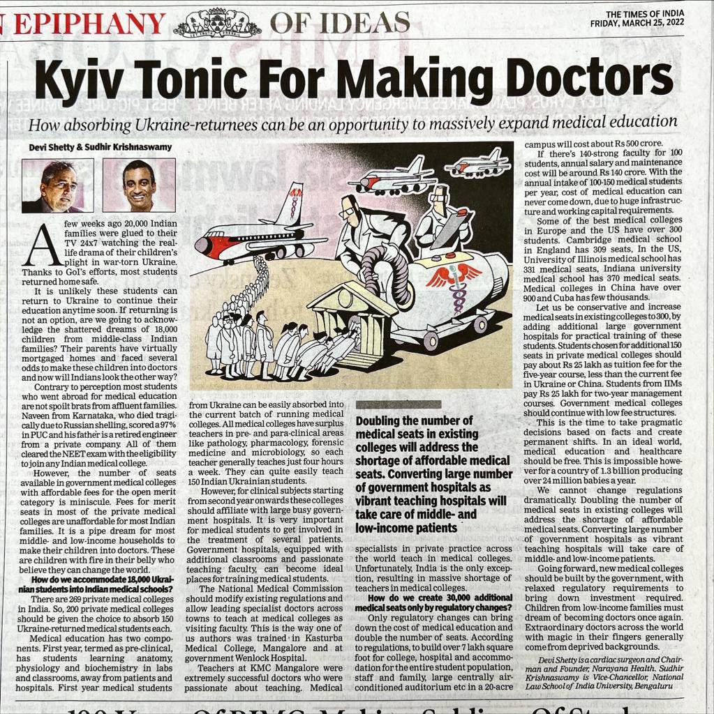 anandmahindra's tweet photo. When news of the plight of Indian Medical students in the Ukraine came out, I had tweeted about looking into the prospect of a medical college on the campus of @MahindraUni That’s when the renowned Dr. Shetty called me to explain his solution to the problem (1/2) https://t.co/l7E6piZFzl