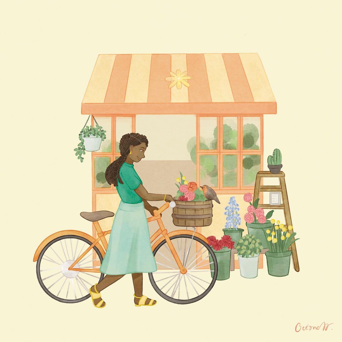 oceanenae's tweet image. Oh to go to a flower shop and fill your basket with flowers 🌷

春のお買い物🌷

#illustration #springillustration 
#イラスト #春イラスト