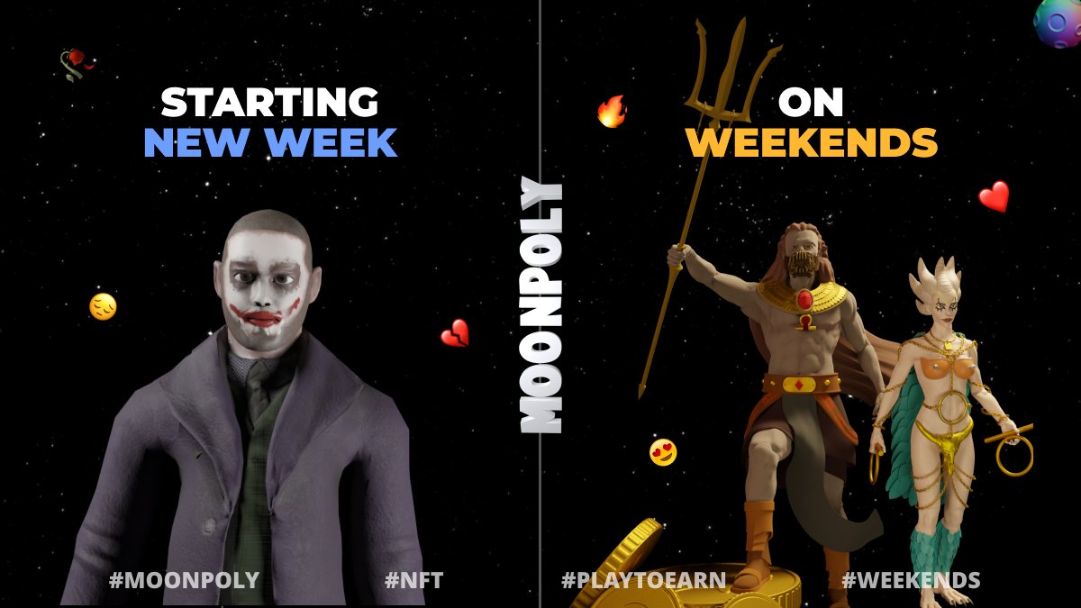 CryptoMoonPoly's tweet photo. #MotivationMonday
Play hard so you can be like that on weekends (or not only weekends 🤪)!
#moonpoly #gaming #p2e #nft https://t.co/eCs4s9WmRo