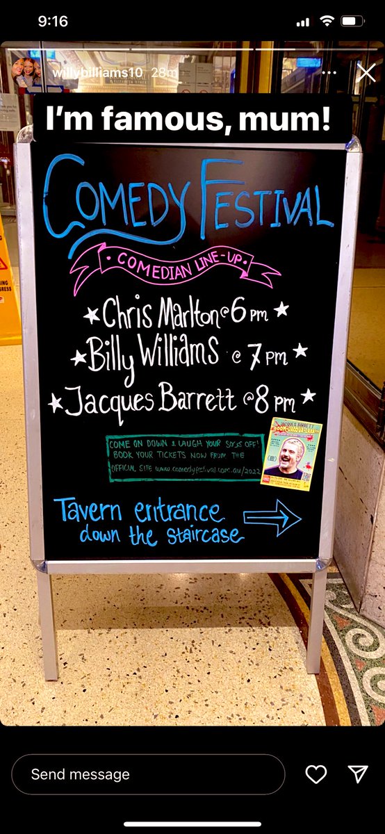 Angie_Marg's tweet photo. Go see @WillyBilliams1 at the #MICF - showing for the next two weeks! #charlesdickenstavern https://t.co/krlut9yd7G