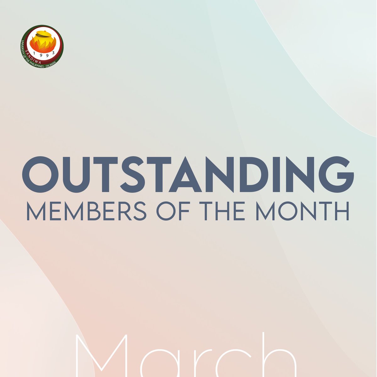 upsandiwa's tweet photo. Our Member of the Month for March is Ralph Padilla who continued to impress us with his great videos. 
Honorable mentions are given to Annie Chelle Dioses of the Finance Committee and Marc Ishmael Pulido of the External Affairs Committee also for their stellar contributions. https://t.co/sHY6zIdCDl
