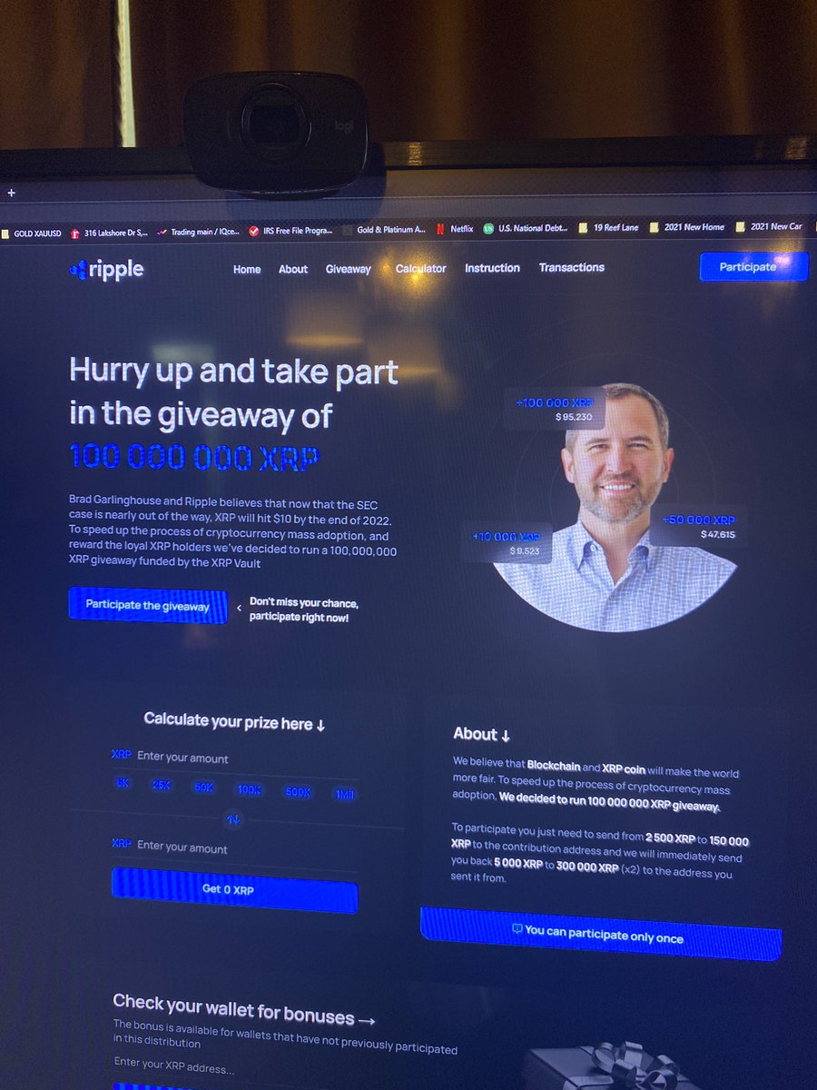 koda_fx's tweet photo. @RippleXrpie Has anyone seen this site claiming to be Ripple and giving away free XRP? Beware, I don’t think it’s legitimate. https://t.co/xQlwyVkYvh