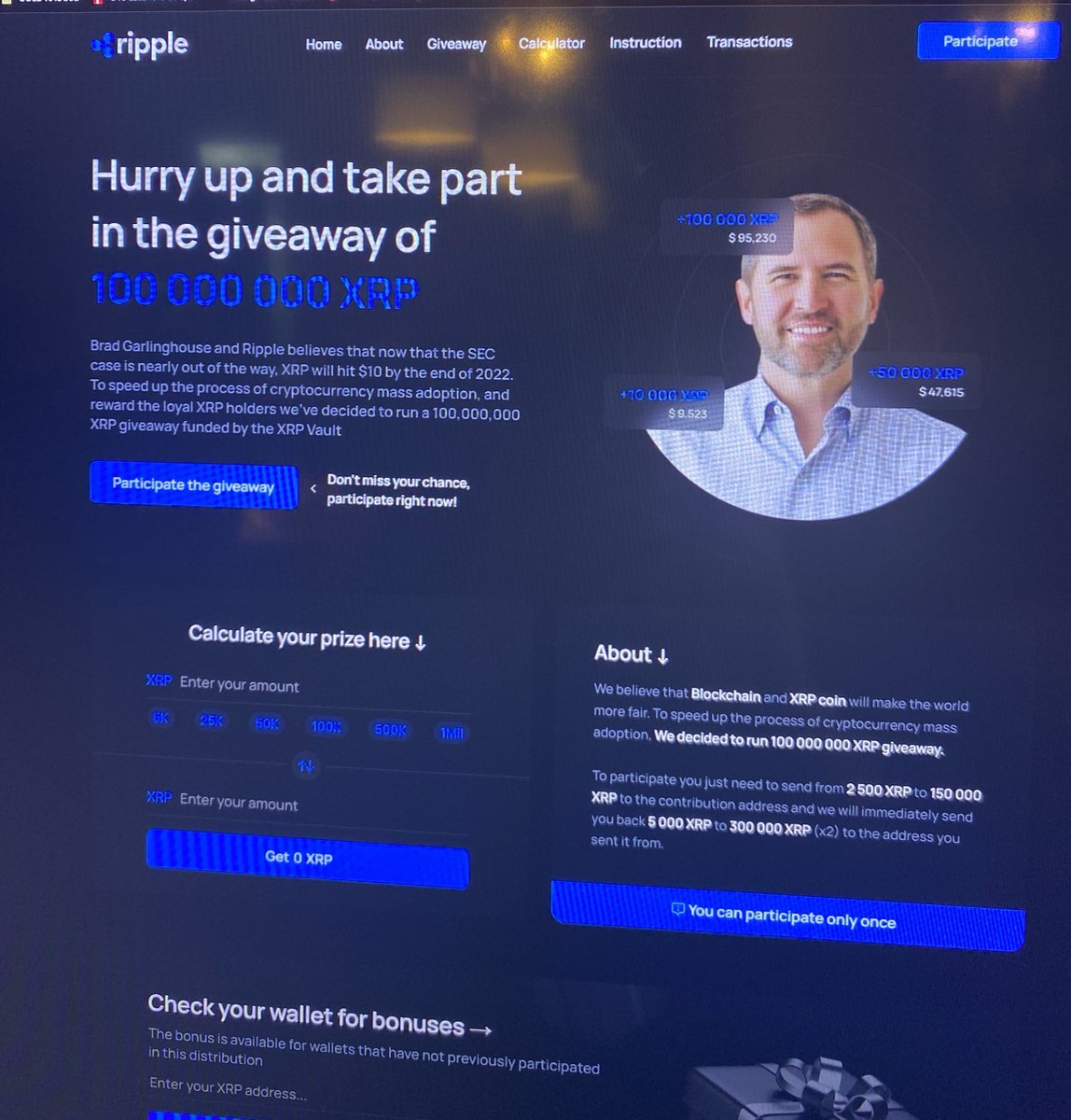 koda_fx's tweet photo. Beware!
Has anyone seen this site claiming be Ripple and claiming to give away free XRP? https://t.co/C4q4UOkE3C