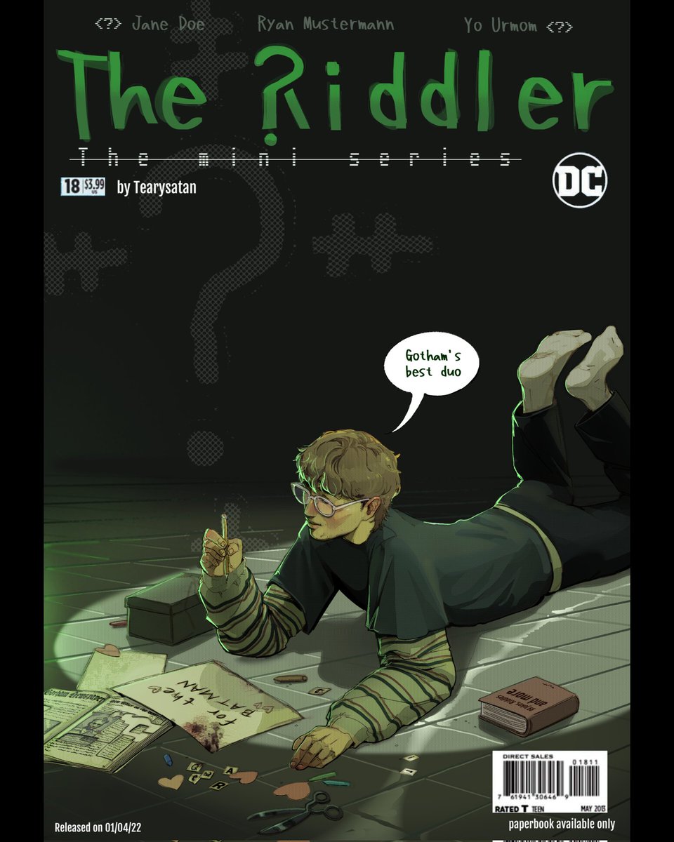 tearysatan's tweet photo. POSTED IT!! Yay, I'm very very happy with how this one turned out :))
shares are super appreciated <3
#pauldano #riddler #dc #thebatman #danonation https://t.co/BUDa6sHD12