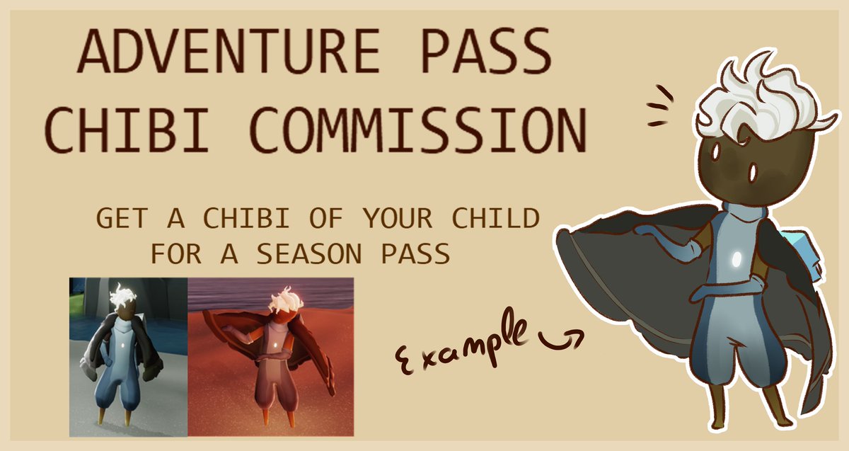 louxxey's tweet photo. SEASON PASS FOR ONE CHIBI COMMISSION! game: Sky:Children of the Light!! #sky #skycotl #skyap #skyapcommission #skycommission #art #commission https://t.co/edVNKbQIKF