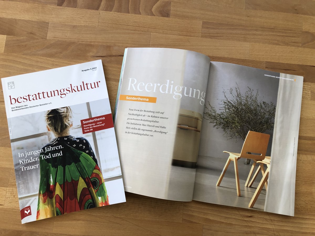 Wir freuen uns sehr, dass über Meine Erde und die <a href="/reerdigung/">Reerdigung</a> so umfangreich in der März-Ausgabe der bestattungskultur, dem Magazin des <a href="/BDBestatter/">Bestatter</a>, berichtet wurde.
