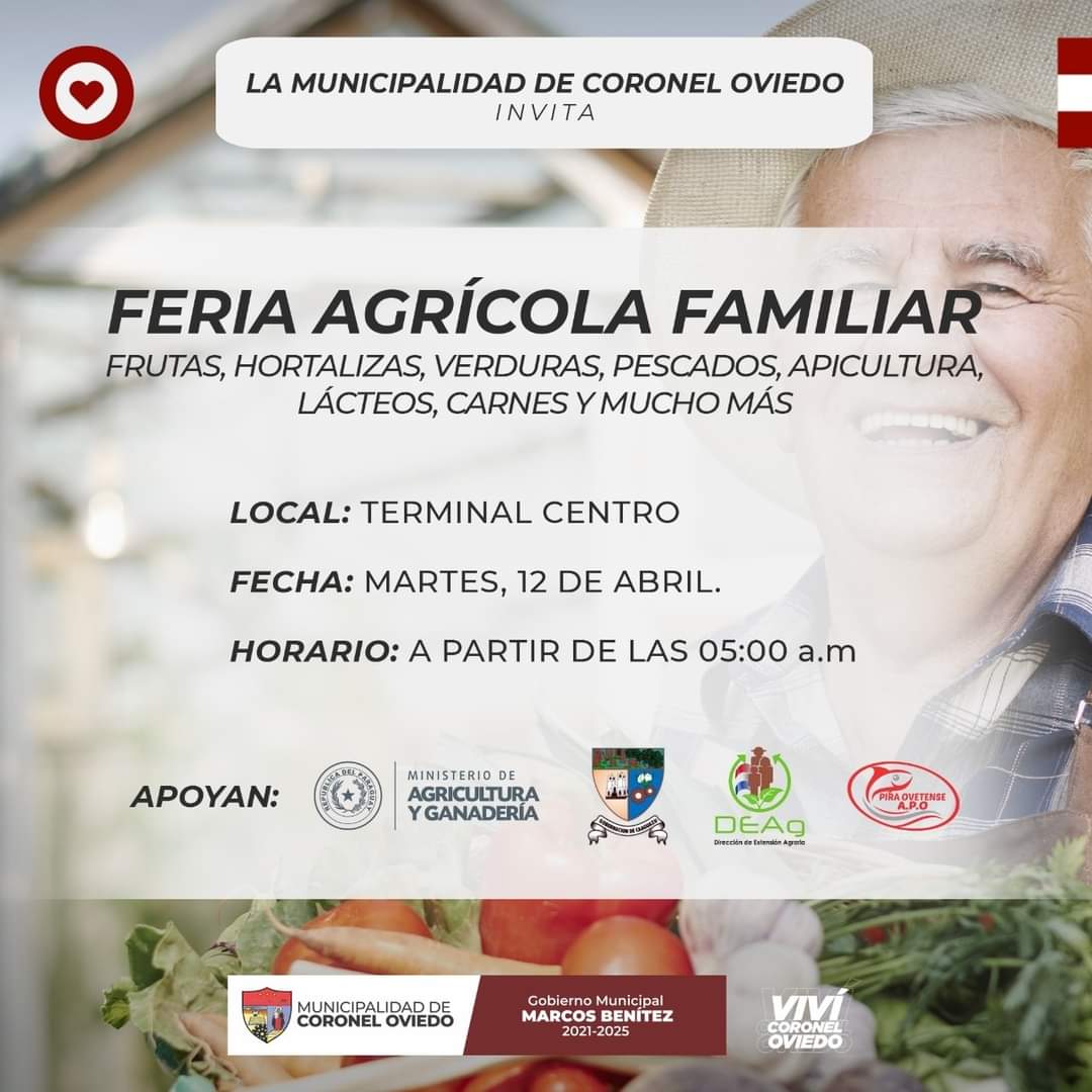 PrensaMco's tweet photo. Los mejores productos de la ciudad, en la Terminal Centro!

Mañana Martes, podés encontrar todo lo que necesites para pasar tu semana santa.

Pasá y compra lo mejor de la agricultura familiar ovetense.

#VivíCoronelOviedo https://t.co/BGZ9d8MXOU