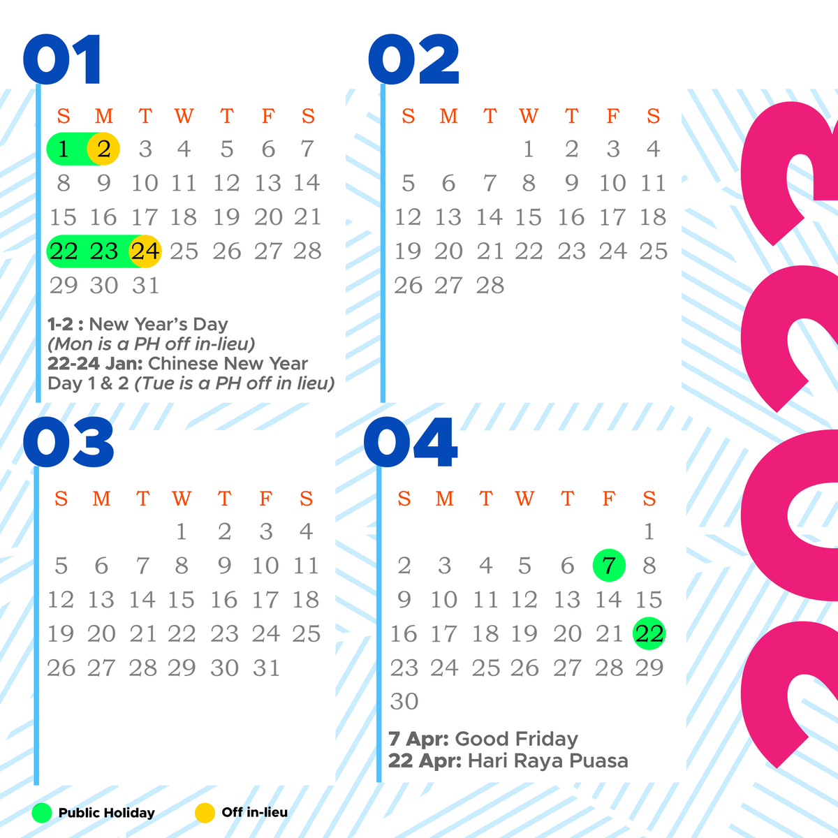 govsingapore's tweet photo. Look forward to SIX long weekends in 2023! 🎉 Will you be planning any holiday?