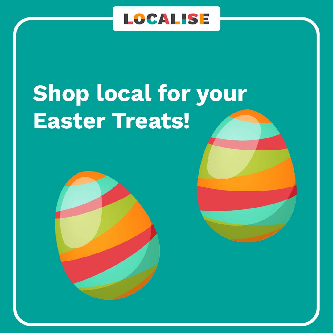 Localiseapp's tweet image. This Easter shop Local for all your Easter Treats! 🥚🐰

What is that one thing that you can't live without during Easter? Let us know in the comments!

Download the @Localiseapp now! Available for iOS from the App Store and the link in our bio. 

#SpringIntoLocal #ShopLocal