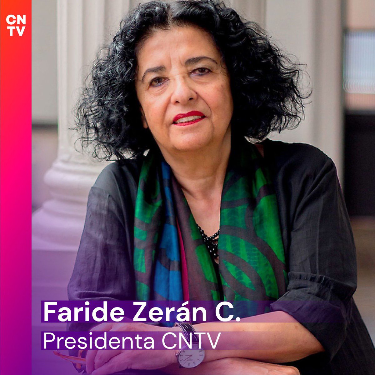 Le damos la bienvenida a Faride Zerán, la nueva presidenta CNTV, nombrada por el Presidente @gabrielboric 
Premio Nacional de Periodismo con una extensa trayectoria académica y carrera en medios de comunicación escritos y audiovisuales 📺

<a href="/ZeranFaride/">Faride Zeran</a> 
¡Mucho éxito!
