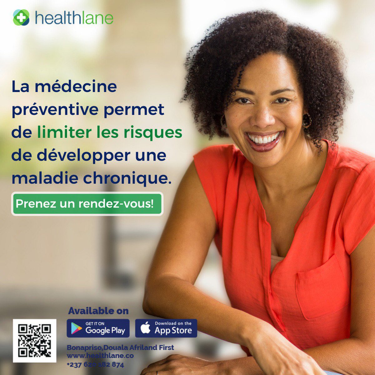Pour éviter les maladies chroniques telles que l'obésité, le diabète, le cancer ou Alzheimer en vous faisant consulter par un médecin. 

Inscrivez-vous gratuitement sur l’application Healthlane. linktr.ee/MyHealthlaneCMR

#healthlane #getonthehealthlane #prevantivehealthcare