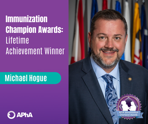 Meet APhA #ImmunizationChampion, Michael Hogue, PharmD. Dr. Hogue played a critical role in creating the first immunization training program for #pharmacists, which evolved into APhA’s Pharmacy-Based Immunization Delivery Certificate Training Program. ow.ly/QseR50IGmsm