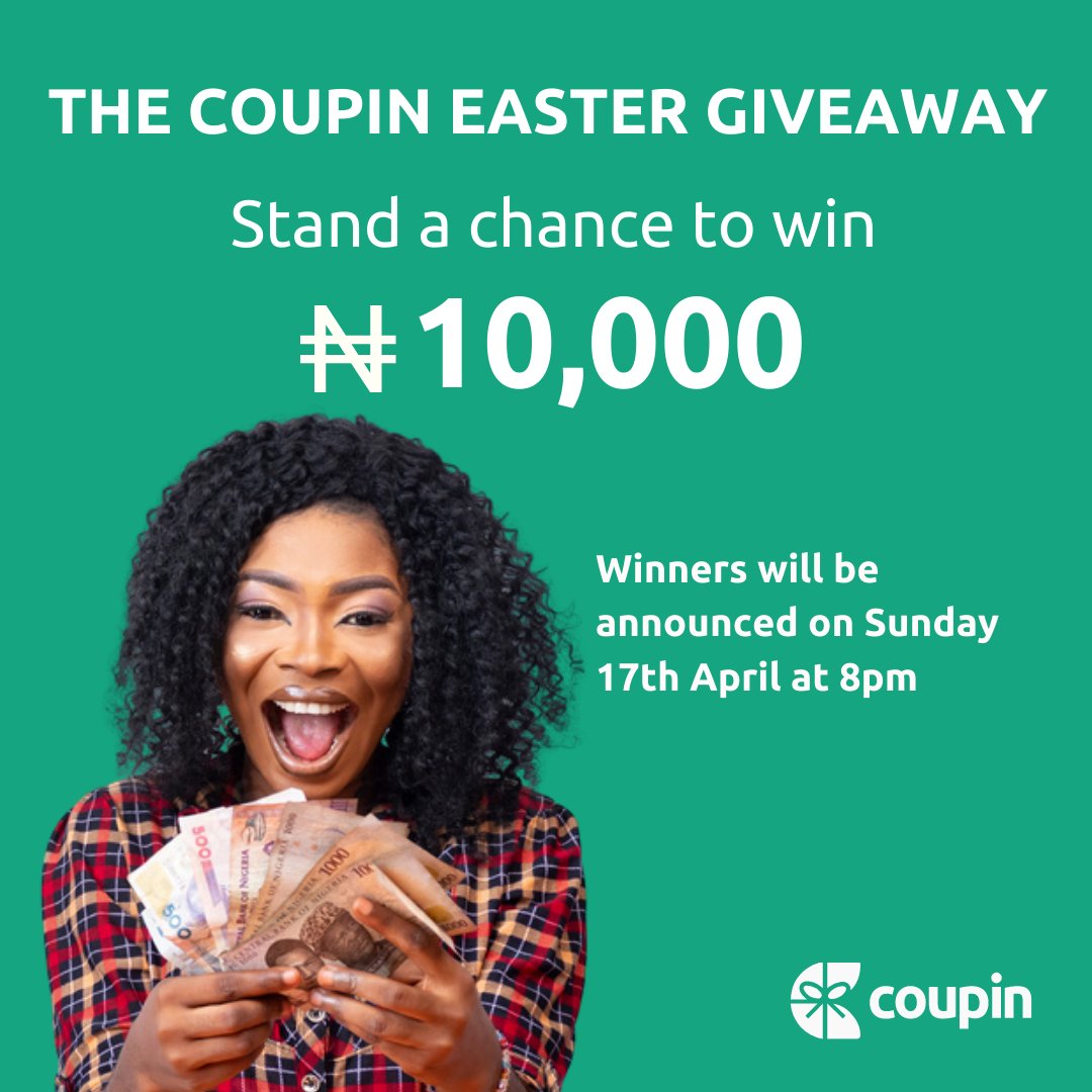 It’s Easter Season again! Stand a chance to win N10,000 in the Coupin Easter Giveaway Promo!

To be one of the three lucky winners, follow these 3 easy steps: 

1. Download the Coupin app
2. Follow and share your in-app coupin profile page on your IG stories..