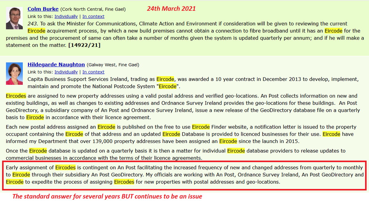 loc8code's tweet image. @MichaelC_IND_TD you are right the failure to allocate Eircodes is a FARCE &amp;amp; a #FIASCODE @DenisNaughten said this was a frustration in 2017 &amp;amp; @1Hildegarde giving the same answer time after time.