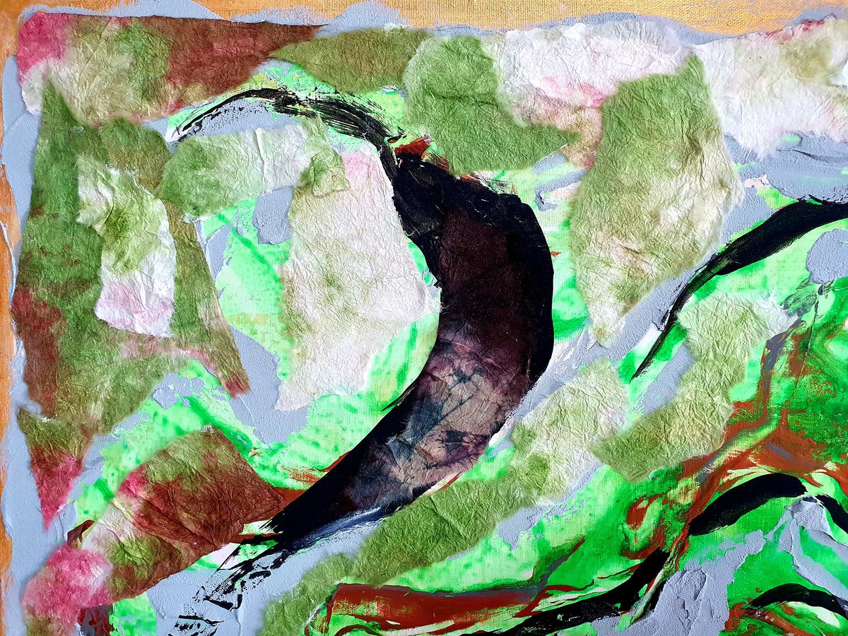Kristalsujeong's tweet photo. Painting final steps : adding highlights and textures
#workinprocess #Hanji #koreanpaper #tearpaper #abstract https://t.co/A51K0N3yt4