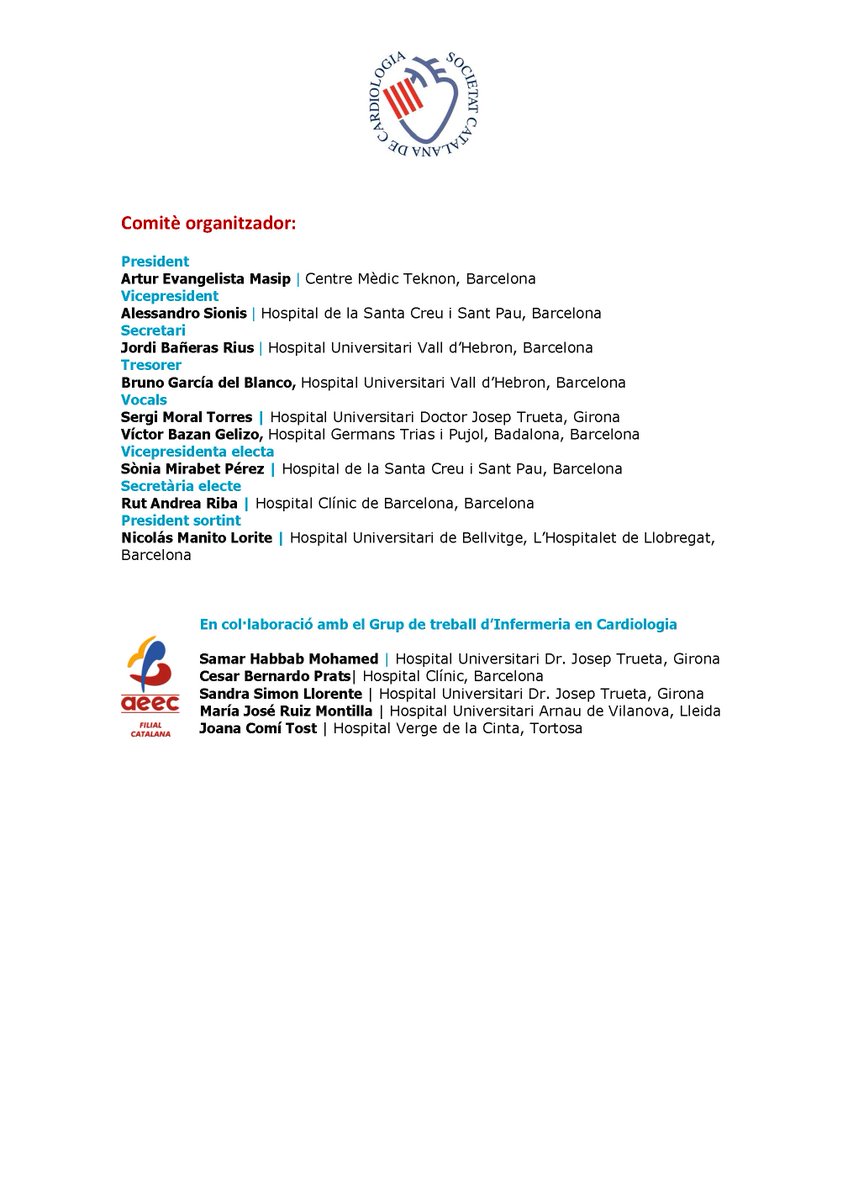 catcardio's tweet photo. 🎓Us anunciem que, conjuntament amb @AEECcatalana, organitzem el 1r programa formatiu per als infermers i infermeres de la @catcardio on tractarem temes com:

🔹Bioètica
🔹Coordinació assistencial amb pacients amb
IC
🔹Recerca bibliogràfica
🔹Ecocardiografia

Us hi apuntareu? https://t.co/YGeKeEBWzP