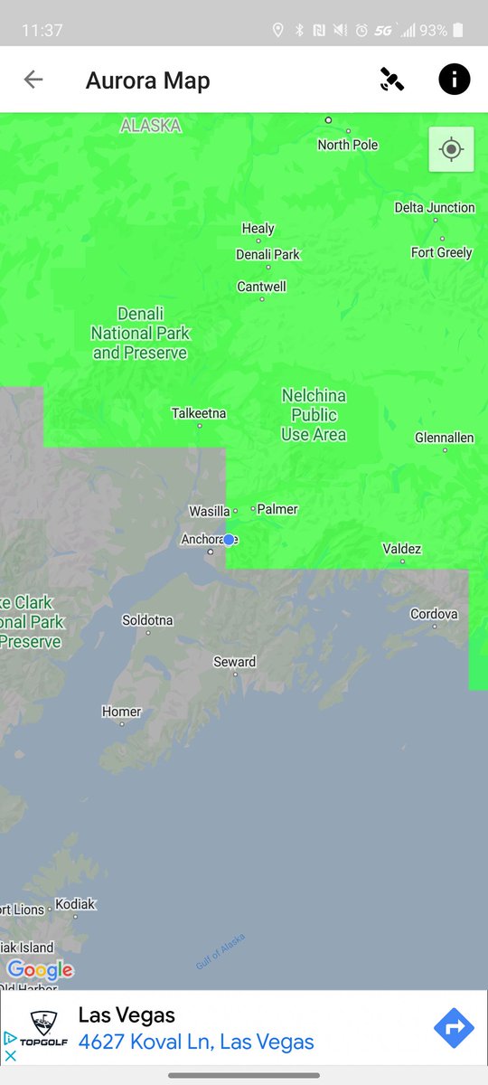 5atanicHispanic's tweet photo. @AuroraNotify Just checked my app and Eagle River finally got in the green! Increased chance of visibility for sure. Might just stay up even though i got work in the morning.. https://t.co/TORXhFrpnW