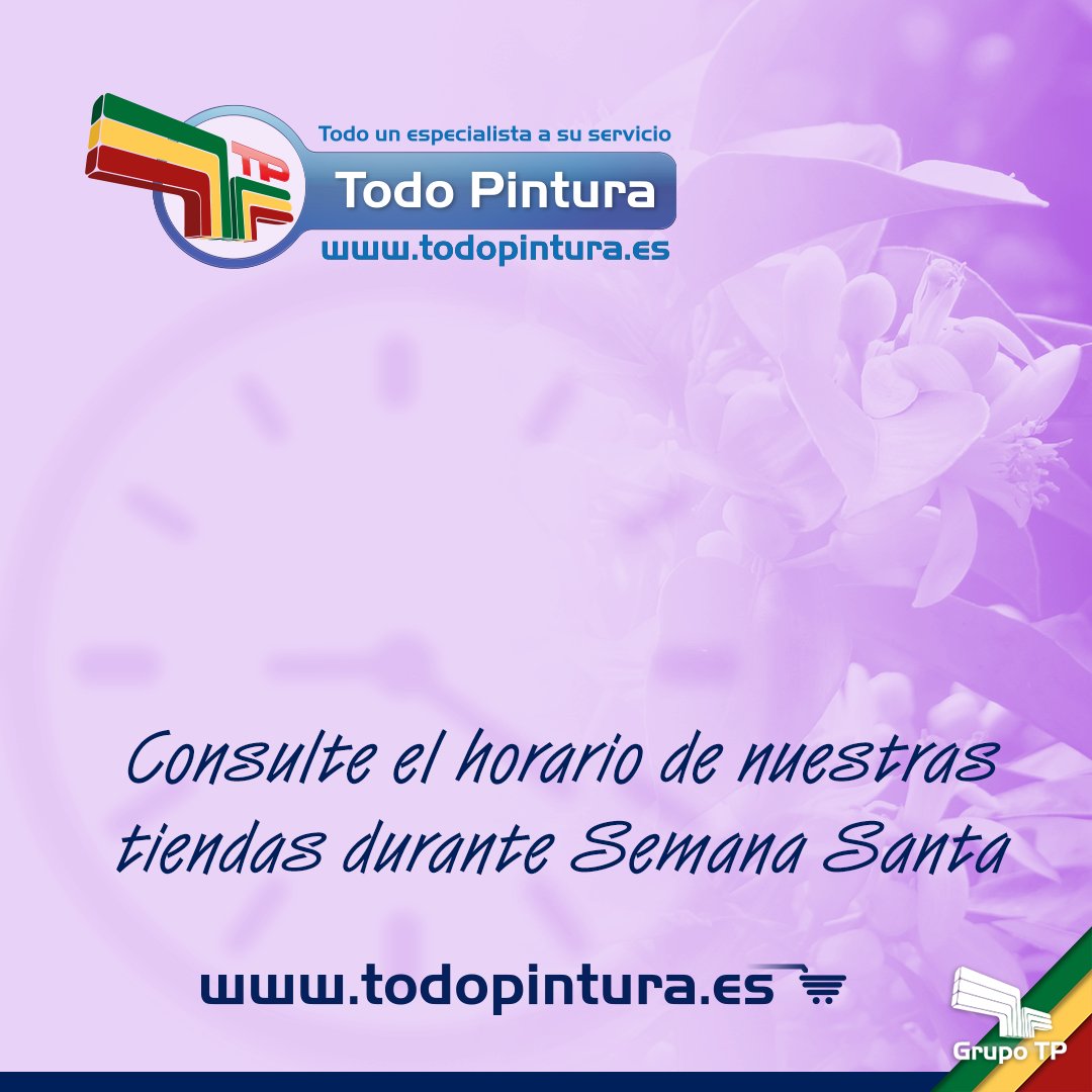 Este año si podremos disfrutar de la Semana Santa. Consulte los horarios de nuestras tiendas.
▶ todopintura.es/tiendas-de-pin…