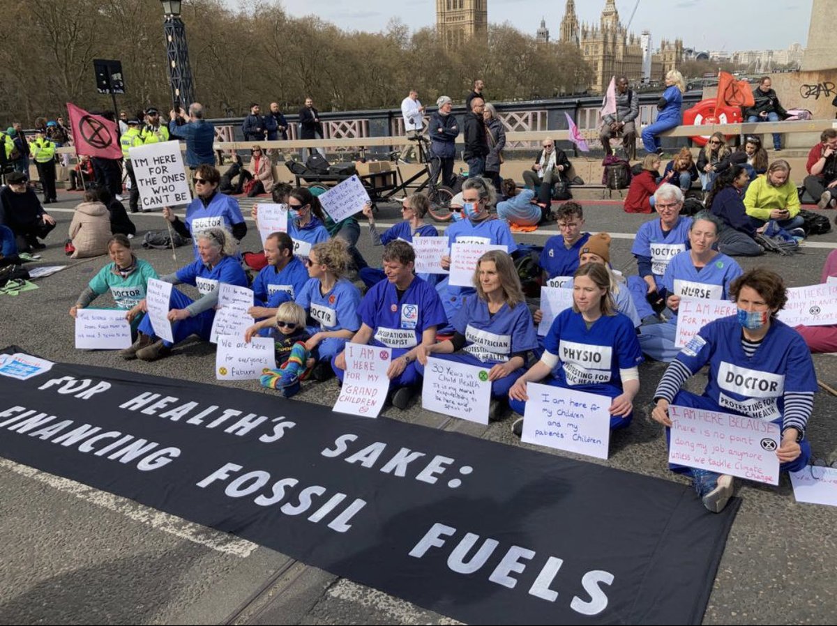 6 of these Doctors were Arrested last night by the British State for trying to save lives when the real criminals are the Government’s fossil fuel friends destroying our children’s future & life on Earth