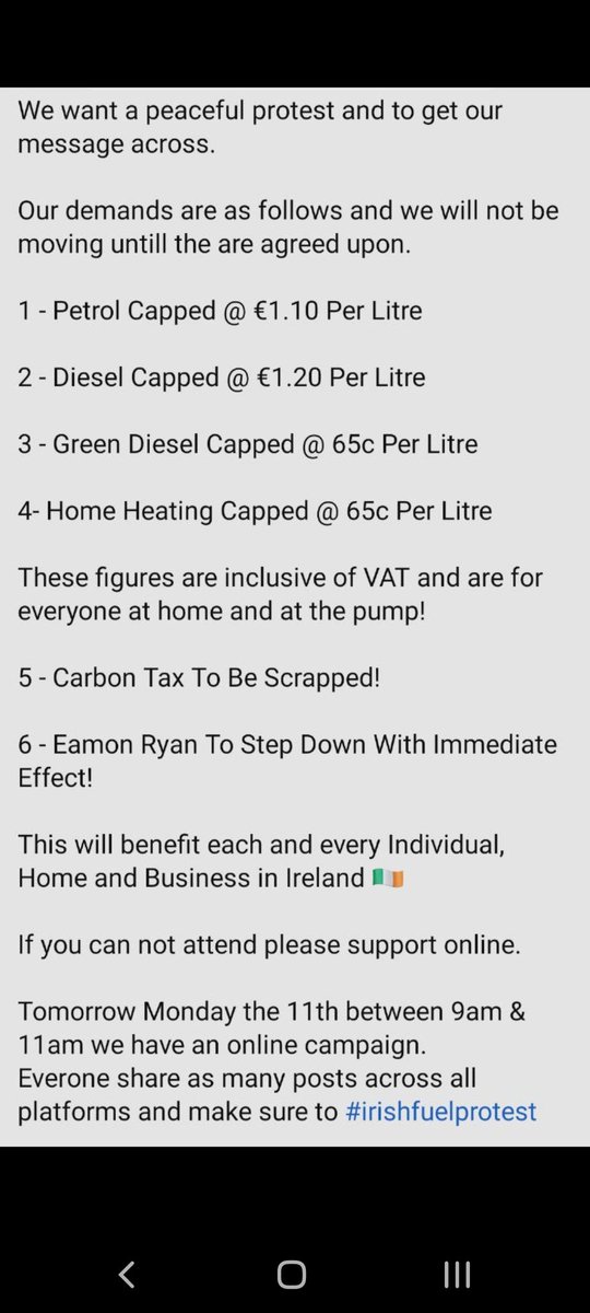 777dublino's tweet image. I can certainly get behind this....especially #6.

#irishfuelprotest