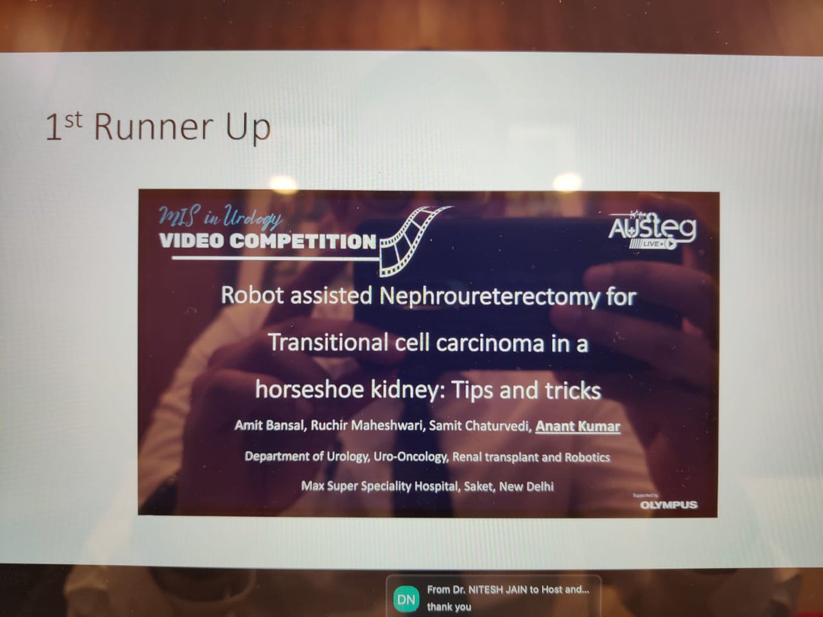 Represented our country on an international platform. Won second position amongst all the Asian countries,  for depiction of our technique of #robotic surgery for #complex #renal #tumors. 

#kidneycancer #Kidneytumor #roboticsurgery #RAPN #renaltumor #partialnephrectomy
