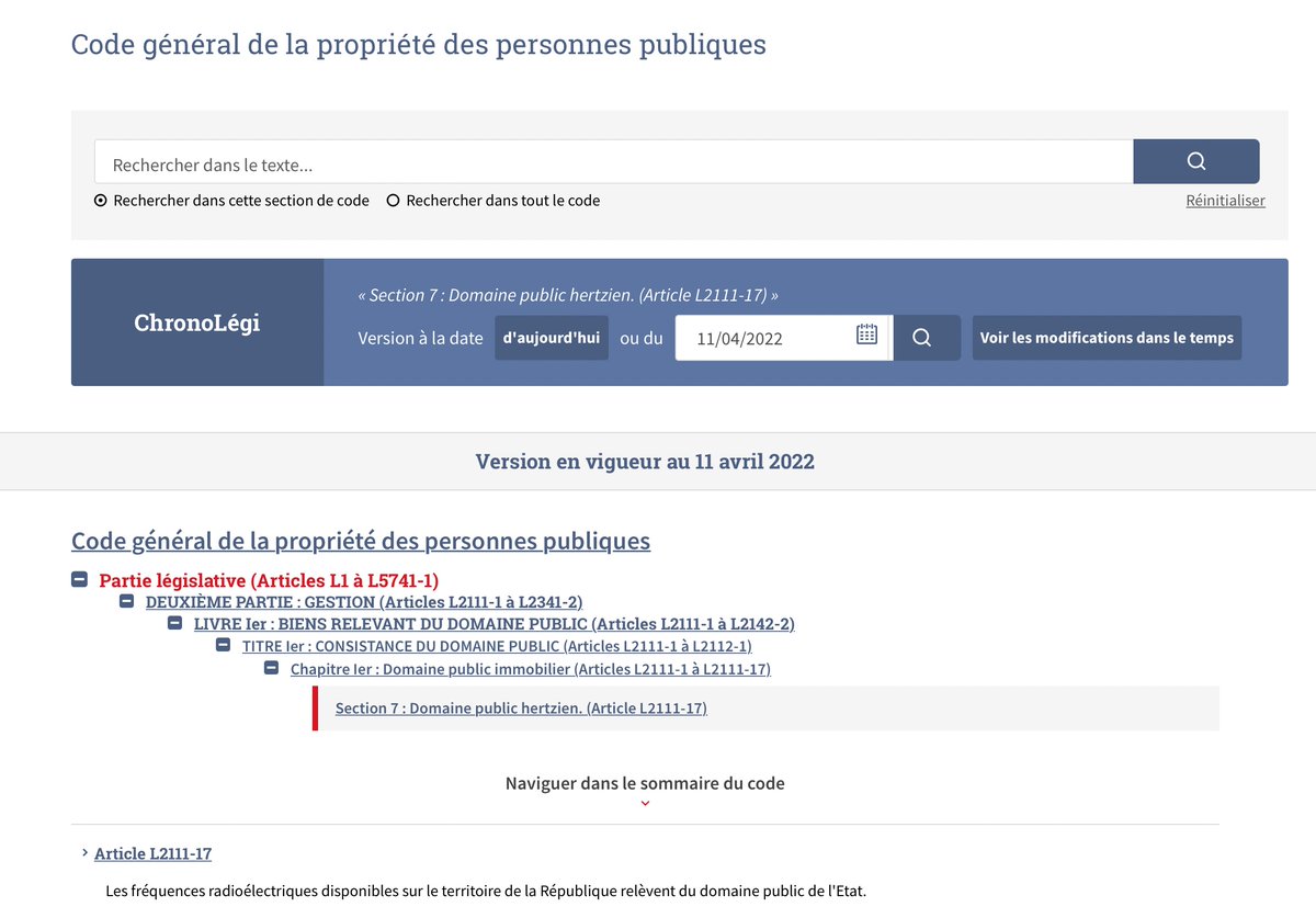 Rappelons que les fréquences en 🇫🇷 font partie du domaine public 
Et que donc, comme toute occupation du domaine public, l'utilisation de fréquences doit faire l'objet d'une autorisation d'utilisation.
En🇫🇷, c'est l'<a href="/ANFR/">Agence nationale des fréquences</a> qui est le grand architecte
anfr.fr/accueil/