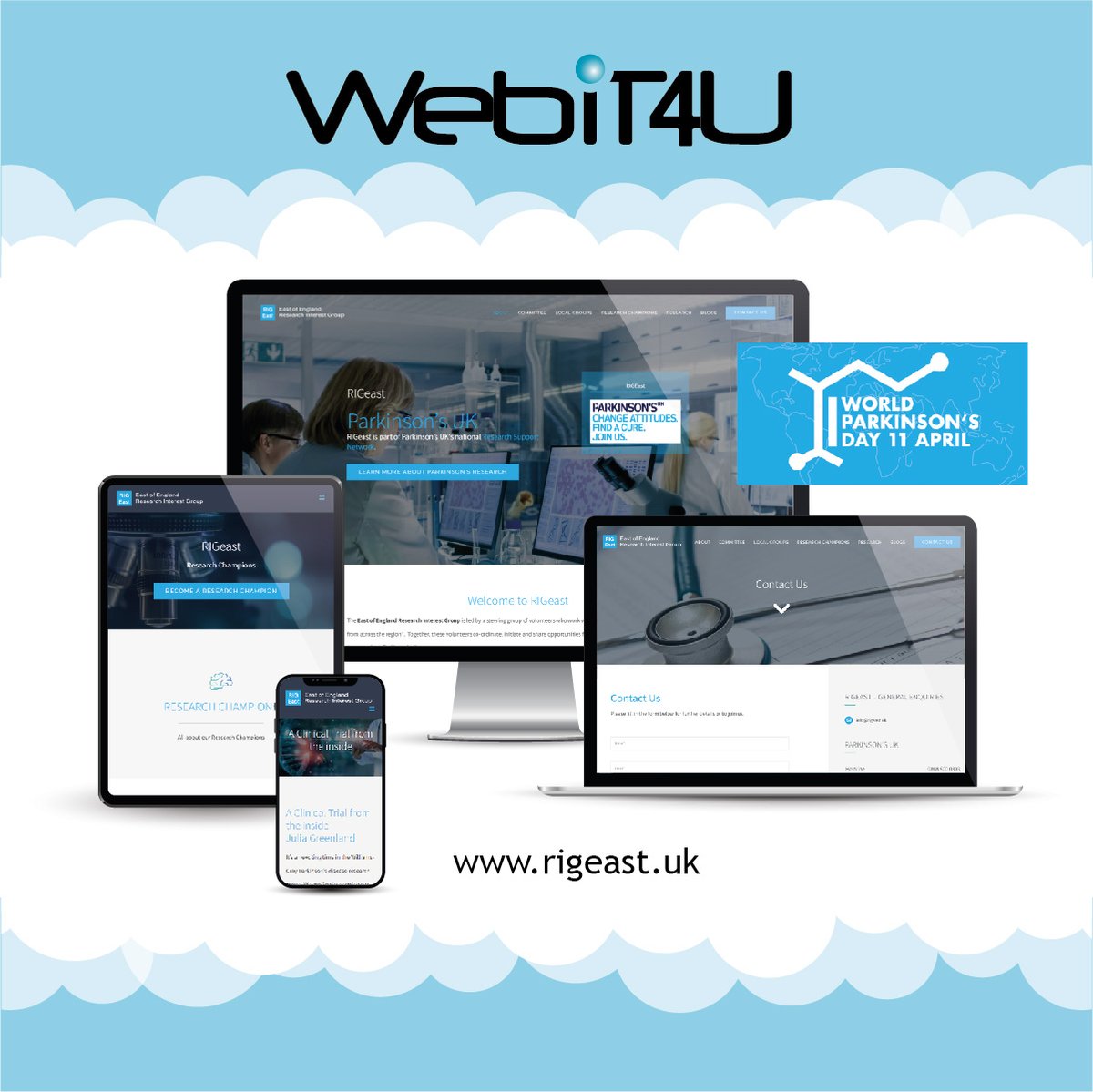 💙 World Parkinson's Awareness Day 💙 I feel honoured to have helped create the website for RIGeast - the East of England Research Interest Group for Parkinson's disease. For more information please visit: rigeast.uk  #worldparkinsonsawarenessday #parkinsonsuk