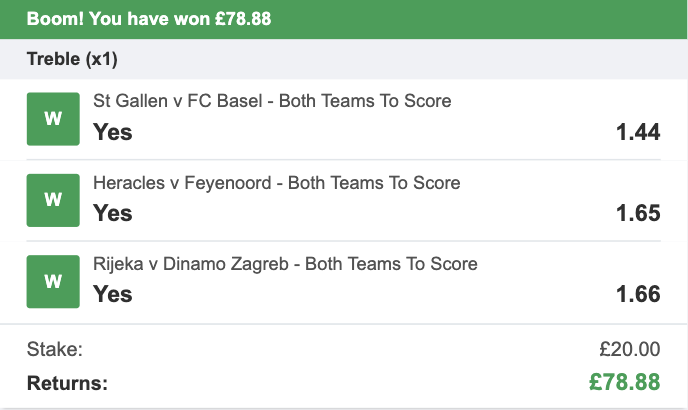 JamesMurphyTips's tweet photo. 2 steps ticked off in our £10-£500 Challenge, around 4 to go! ✅✅

Great to also nail our Both Teams To Score Treble yesterday too, for a bit of a cherry on top.

Always quality over quantity here - and wait until you see what I have for you today! 😍

18+, Gamble Responsibly. https://t.co/vEWiYsqGka