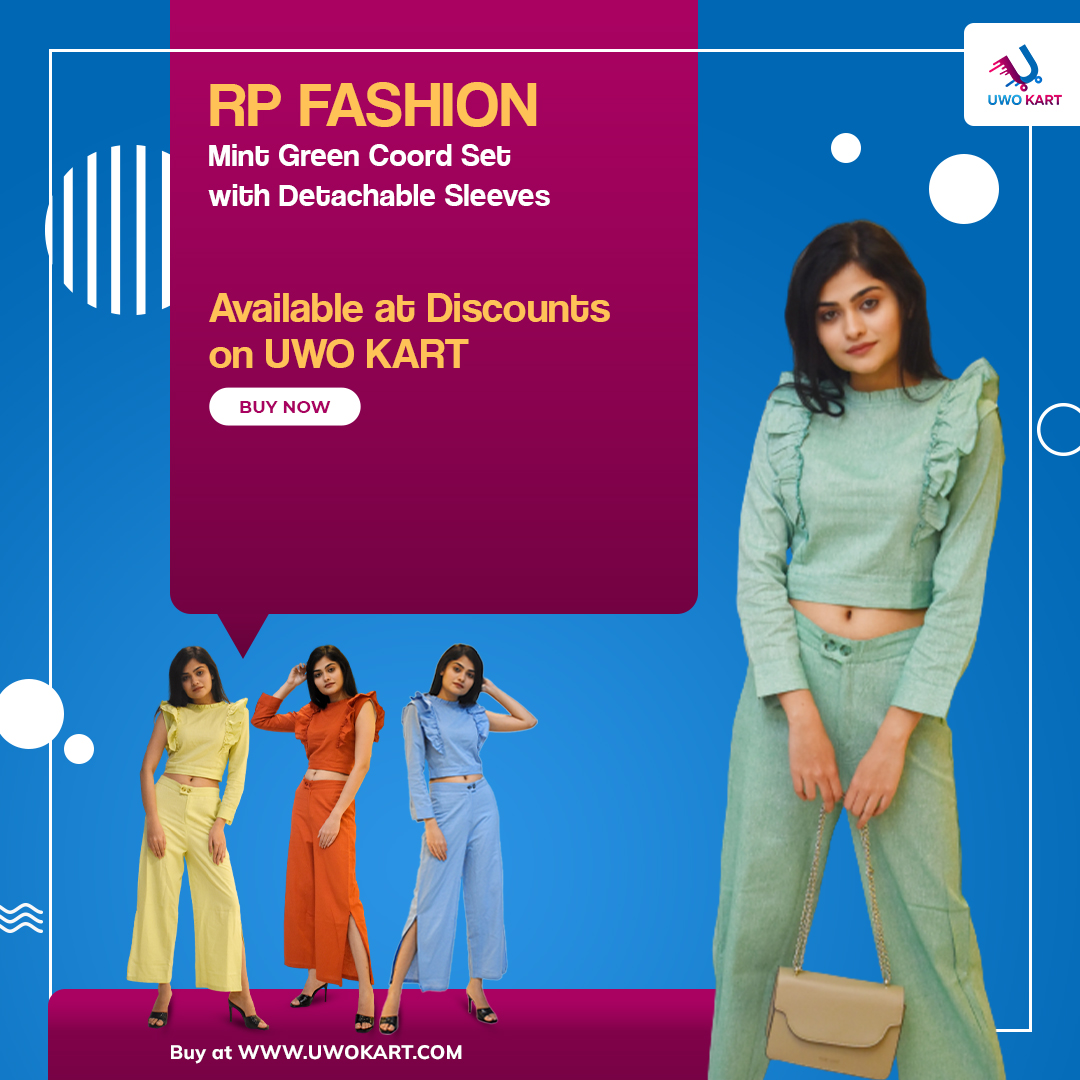 Upgrade your wardrobe with this alluring Coord Set from EMEE-Y with detachable sleeves and wide-legged adjustable slit pants
This product is available at uwokart.com
#uwobusiness #ecommercestore #Coord, #westertop, #westernclothes, #jumpsuit, #2peicejumpsuit, #EMEEY