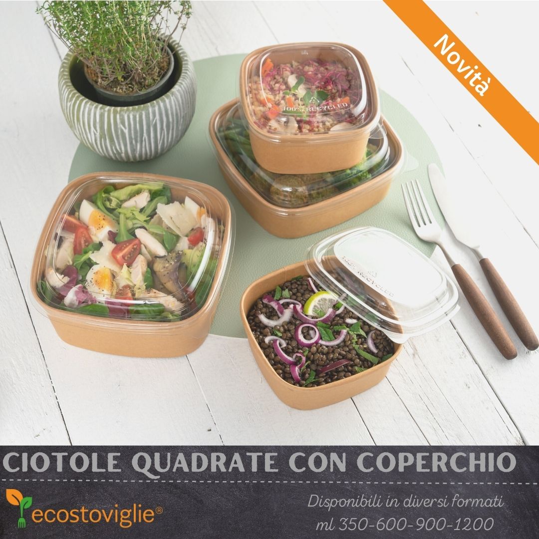 ecostoviglie's tweet photo. 📌 Scopri le #ciotole quadrate! Belle, pratiche, ecosostenibili 🌱, monouso... anche con #coperchio. Sono le nostre #ciotole ideali come porta pasto di cibi caldi. Scoprite l'ampia gamma che spazia per forme e formati su https://t.co/yvQHLotACZ https://t.co/qY37t0XXvS