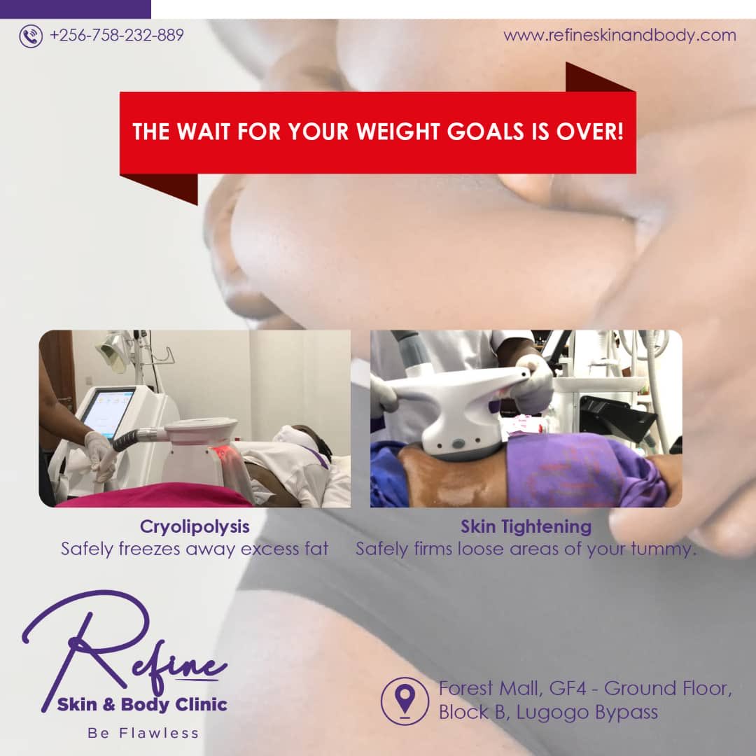 The weight for your body goals is over!

Visit us for Cryolypolisis to safely freeze away excess fat, and Skin Tightening to safely firm loose areas of your tummy.

For bookings, call/WhatsApp us on 0758 232 889.

#BeFlawless #Cryolipolisis #SkinTightening #ExcessFat #BodyGoals