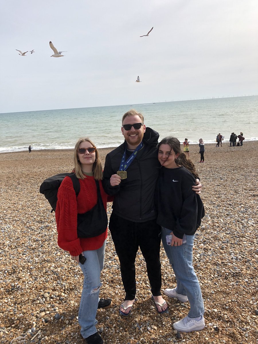 He did it and £605 raised. Inspiring . I ran a half marathon trying to catch glimpses of him.