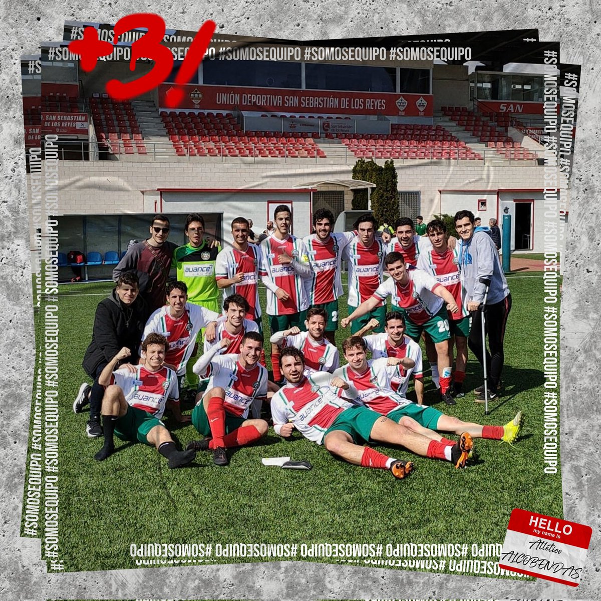 AtAlcobendas's tweet photo. 📸 La foto del partido contra El Pardo. Hoy con agradecimiento especial a la @UDSanse
por prestarnos su estadio para jugar como locales.

+3!

#SomosEquipo 💚❤️⚽ https://t.co/xYONNLjsen