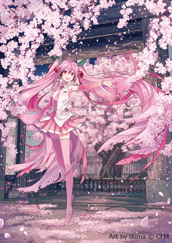 初音ミク ,桜ミク 「【その他(お知らせ)】2022年「弘前さくらまつり」×「桜ミク」のコラボ情報 第」|Eko iXimaのイラスト