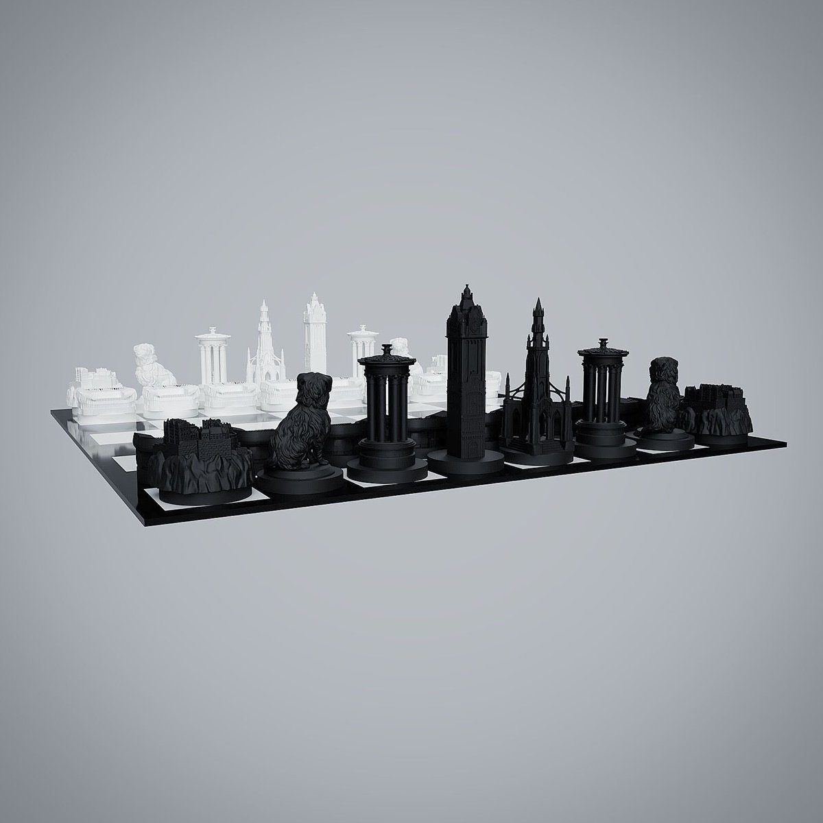 thisismedio's tweet photo. Congratulations to Michael and Alex @3DScotland as they gear up to launch their latest #chess set. This time it’s iconic #Edinburgh. We’re looking forward to playing with this set once it’s produced. #chesspunks #chessnotcheckers #chesschamps https://t.co/v4V2Lz7gYp