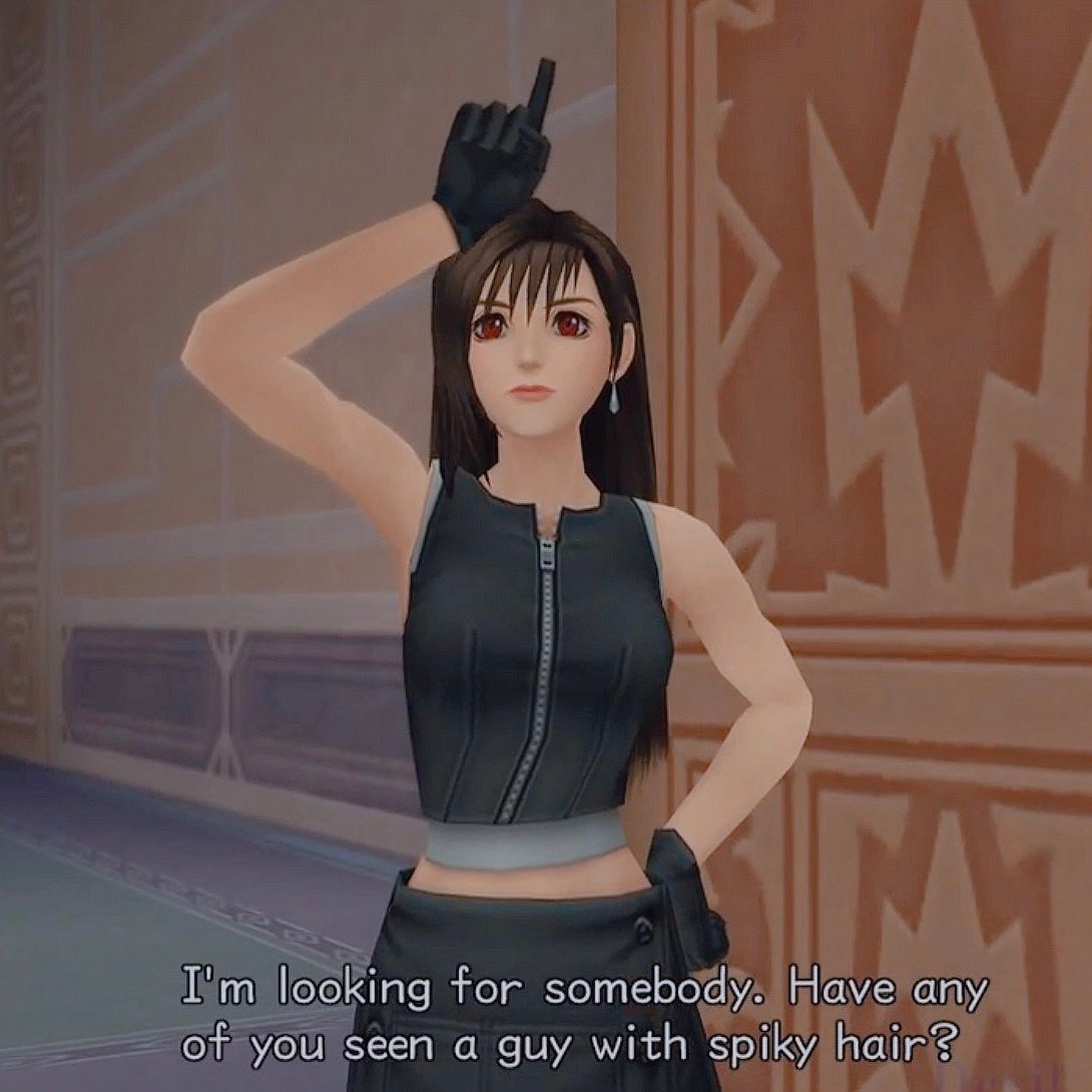 Fabius619's tweet photo. "Have any of you seen a guy with spiky hair?"
"Spikier"
#KingdomHeartsIV #KH4 #Sora https://t.co/55oLUqJrgm