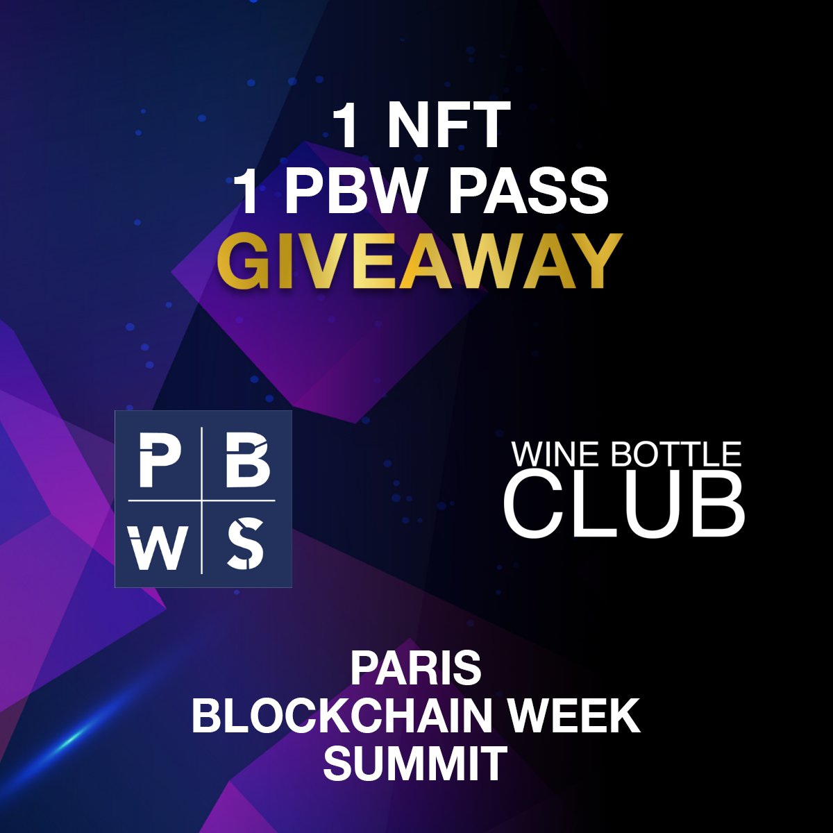 We are going to #Pbws2022 and we are offering:
 🍷1 #NFT
 📱1 #DIGITAL PASS = 570€

To participate:
✅Like
✅RT &amp; tag 2 friends &amp; @PBWSummit
✅Follow <a href="/WineBottleClub/">Wine Bottle Club</a> &amp; @PBWSummit
✅Join us on discord 👉discord.gg/winebottleclub

Results TMW - 12pm (CET) #giveaway @parisnft_day