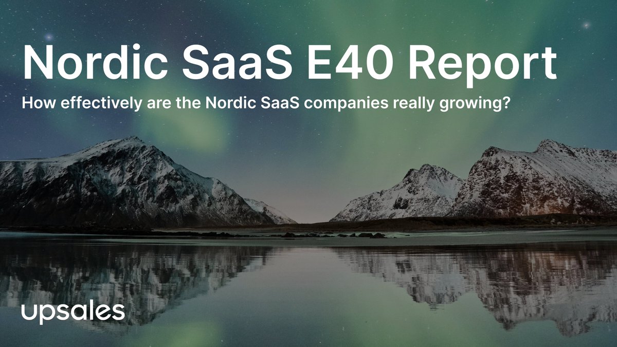 Den 27e april släpper Upsales Nordic SaaS E40 report, där alla börsnoterade SaaS-bolag (B2B) i Norden rankas efter E40.

Syftet med rapporten är att få en överblick av tillväxteffektiviteten i nordiska SaaS-bolag.
Hämta rapporten här: lnkd.in/ezCE79JV #saas #techtwitter