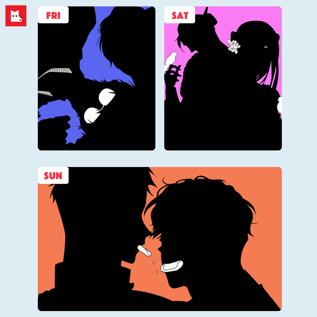 LezhinComics_US's tweet photo. Here's the silhouette for you guys!🐰🥚
Guess the titles and enjoy the comics~~😘
❤️ https://t.co/R7rxteeOHI
❤️‍🔥 https://t.co/JACHUyO11k https://t.co/REtU8fLm03