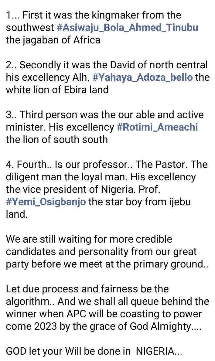 AbdulqudusUsman's tweet photo. #APC
#2023
#PresidentialDeclaration https://t.co/QLuBsc9nan