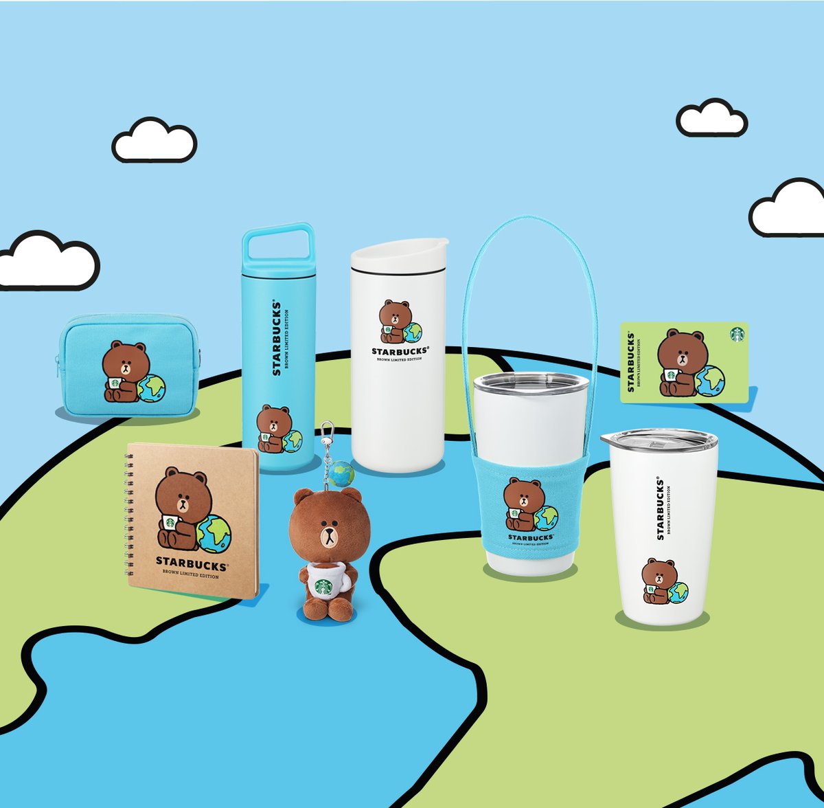 【台湾スタバ】 4/13「LINE FRIENDS(ラインフレンズ)」のBROWN(ブラウン)×「スターバックス」Earth Day(アースデイ)商品発売 https://t.co/udpXs